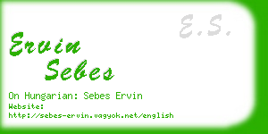 ervin sebes business card